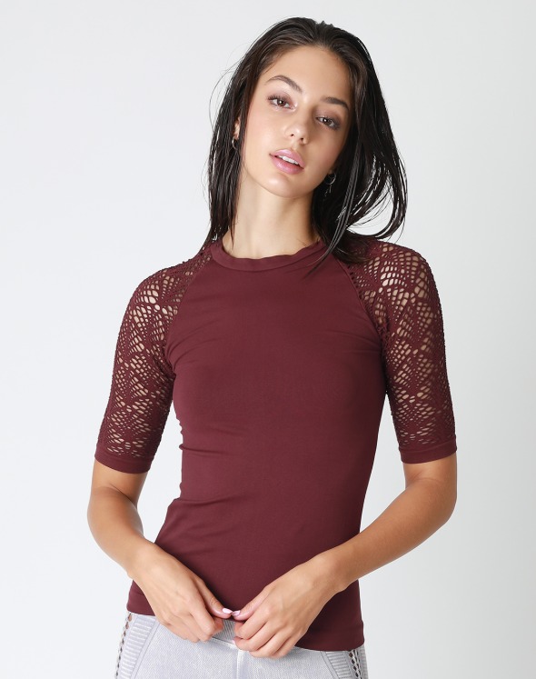 Lace Sleeve Top (VL4TS312CM)